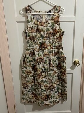 Retrolicious Dinosaur Print Dress 1X